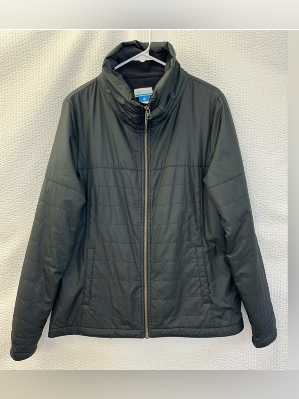 Columbia Black Quilted Insulated Fleece Lined Full Zip Jacket Size Large Outdoor